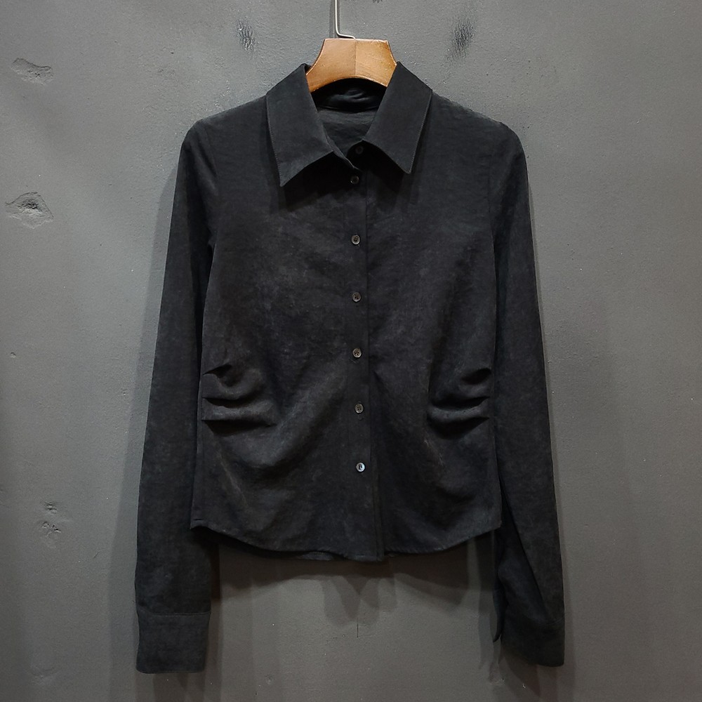 빈티지 블랙 스웨이드 셔츠 M01147